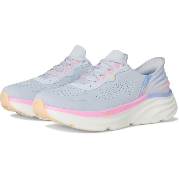 Skechers Womens 8 Light Grey Pink D'lux Vapor Hands Free Slip-ins Sneaker LE6-7 - Picture 1 of 8